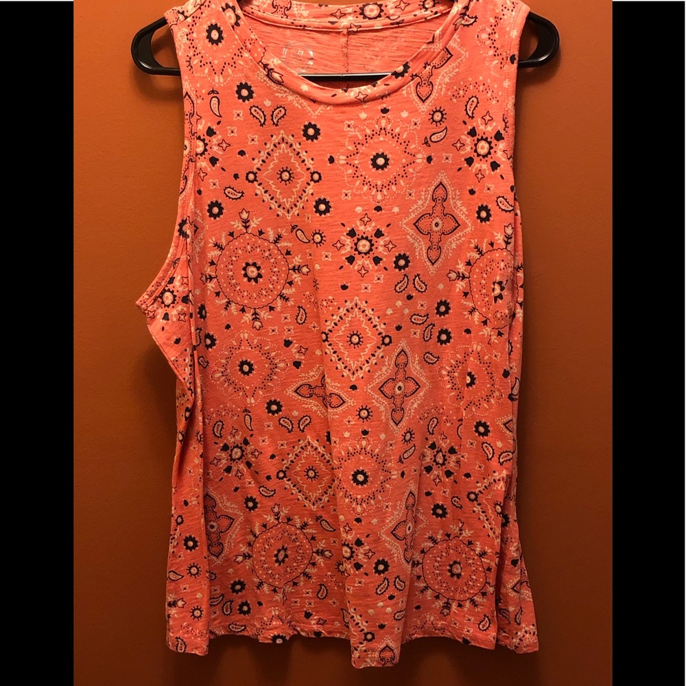 Coral Bandanna Print Tank